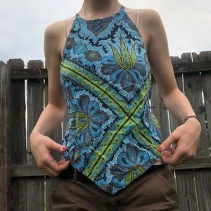 Handkerchief Silk Crop Top